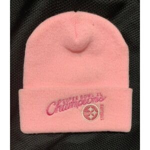 Pittsburgh Steelers NFL Super Bowl XL Champions Hat Women's Pink Beanie Cap New!